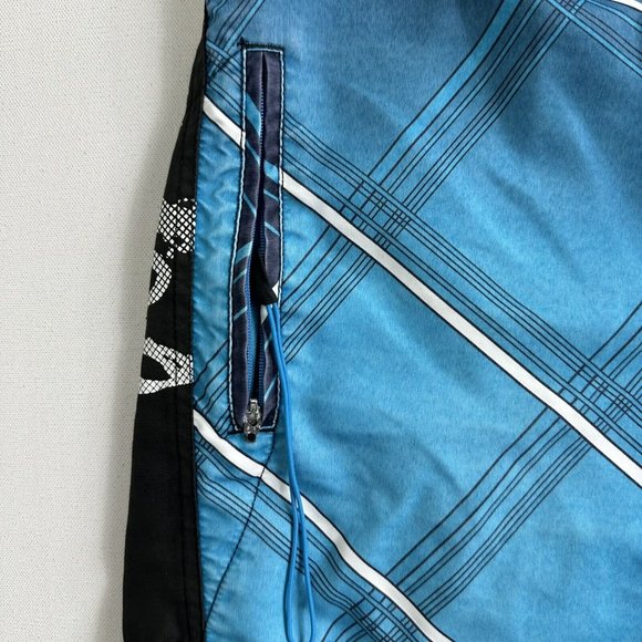 SALT LIFE Board Shorts Mens Size 36 Blue Black Stretch Beach Trunks Zip Pocket - Picture 6 of 8